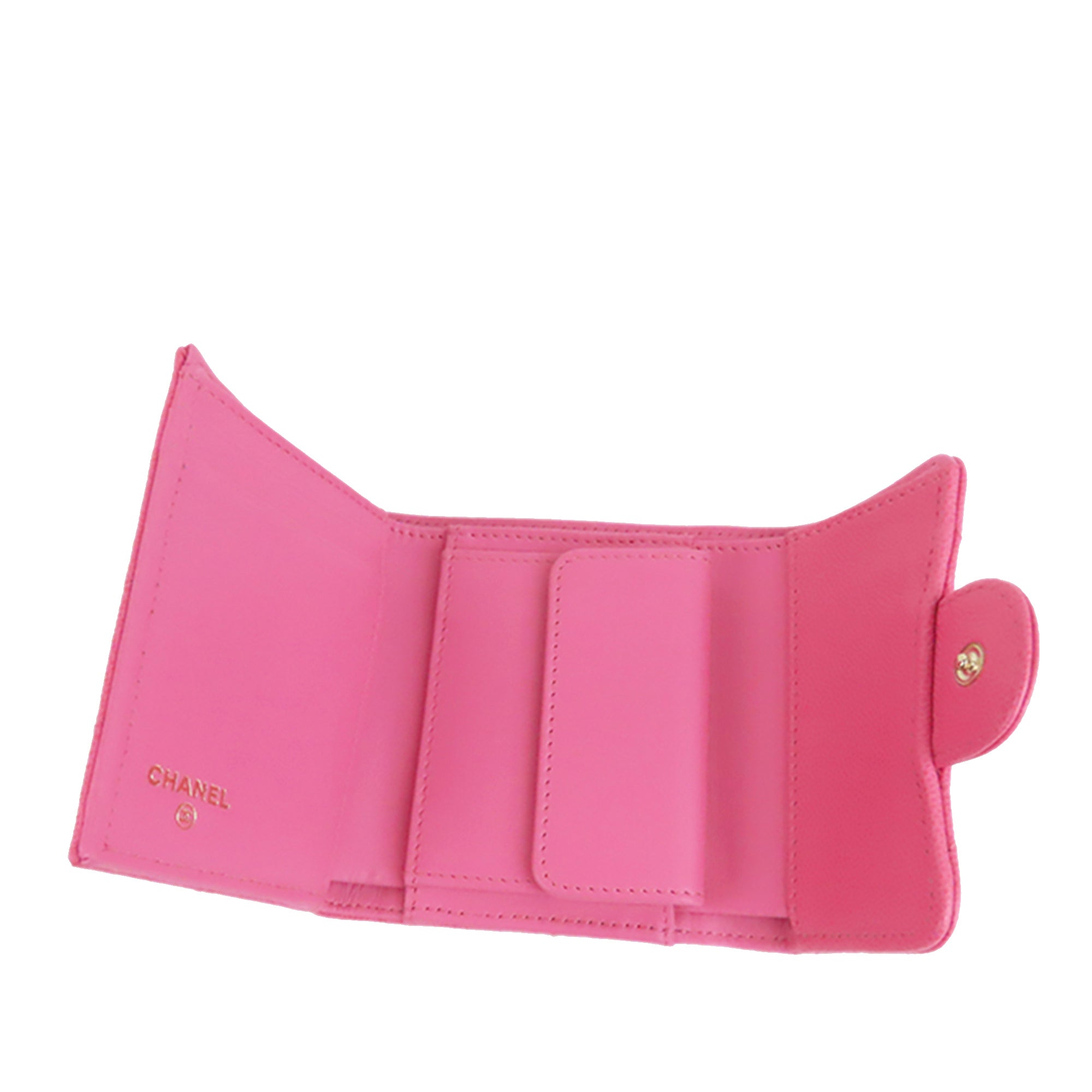 Pink Chanel CC Caviar Leather Wallet
