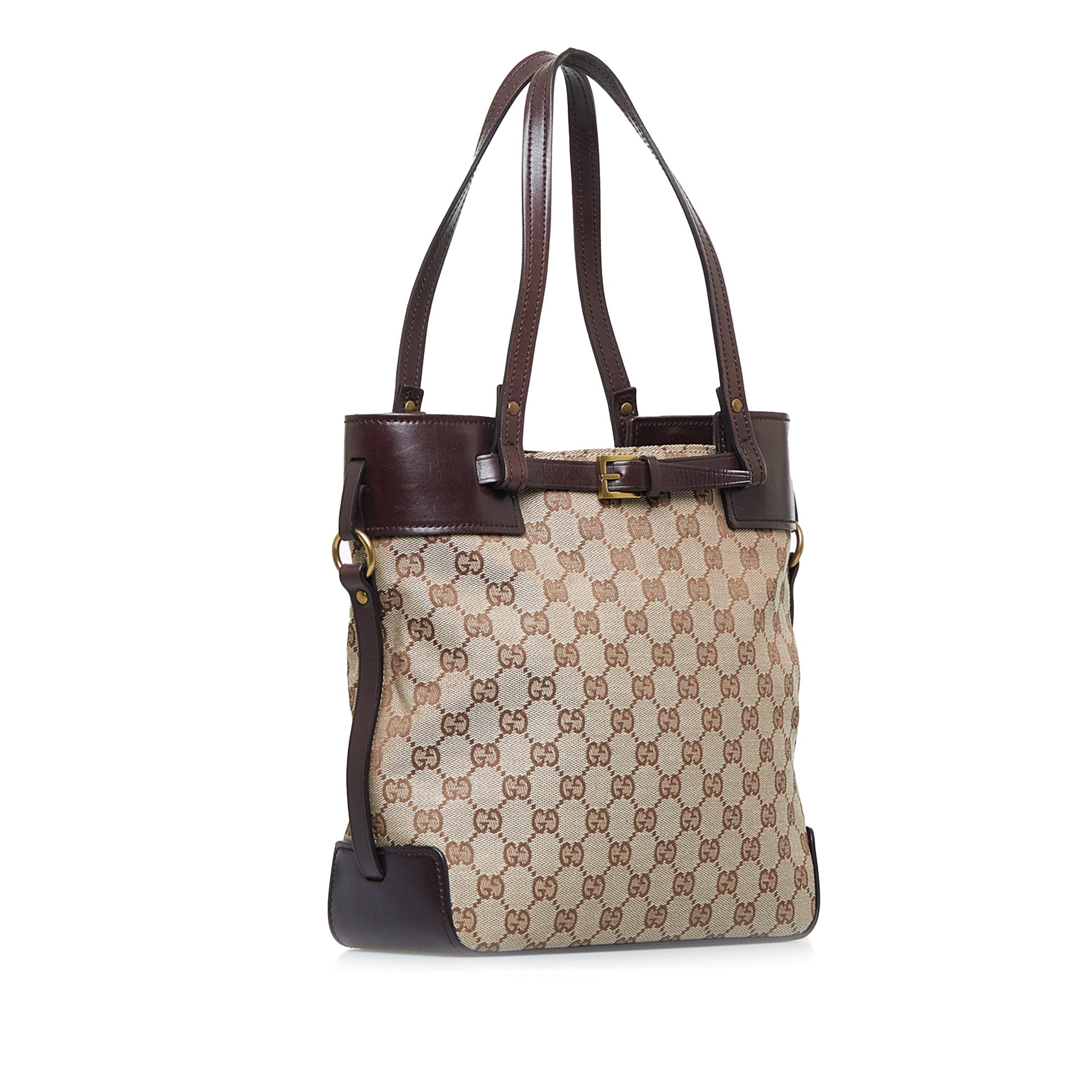 Gucci GG Monogram Canvas Messenger Bag Dark in Brown