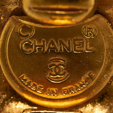 Gold Chanel Mademoiselle Clip on Earrings