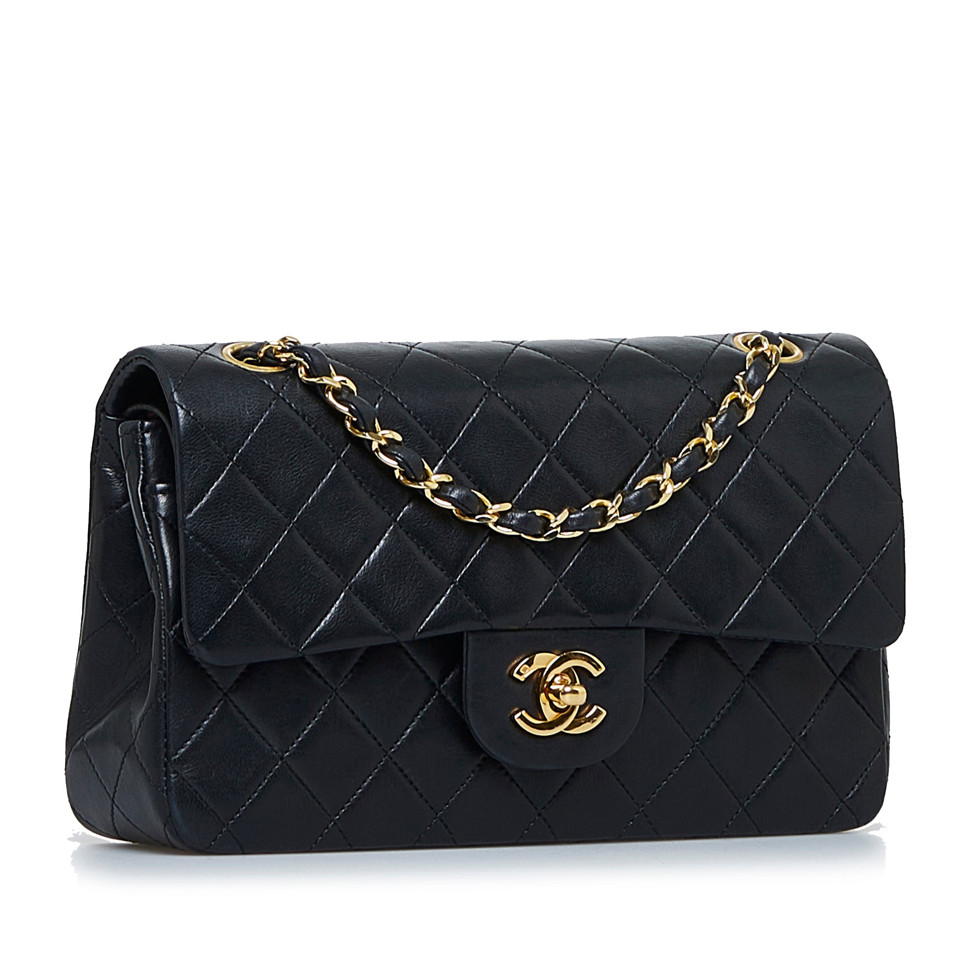 Chanel Small Classic Quilted Flap Black Lambskin Silver Hardware – Coco  Approved Studio