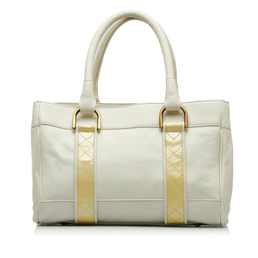 White Burberry Leather Handbag - Designer Revival