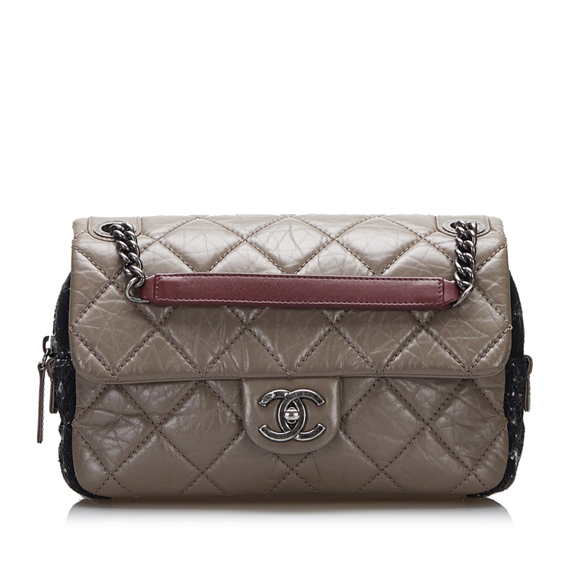 Chanel Medium Classic Double Flap Bag Brown, Green, and White