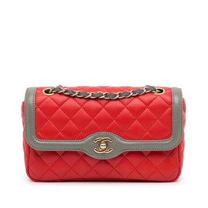 Red Chanel Two-Tone Day Flap Bag