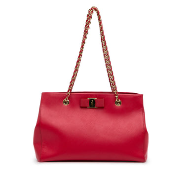 Red Ferragamo Me Like Tote Bag - Designer Revival