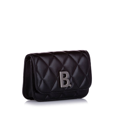 Black Balenciaga B. Quilted Leather Belt Bag - Designer Revival