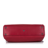 Red Fendi Peekaboo Leather Satchel Bag