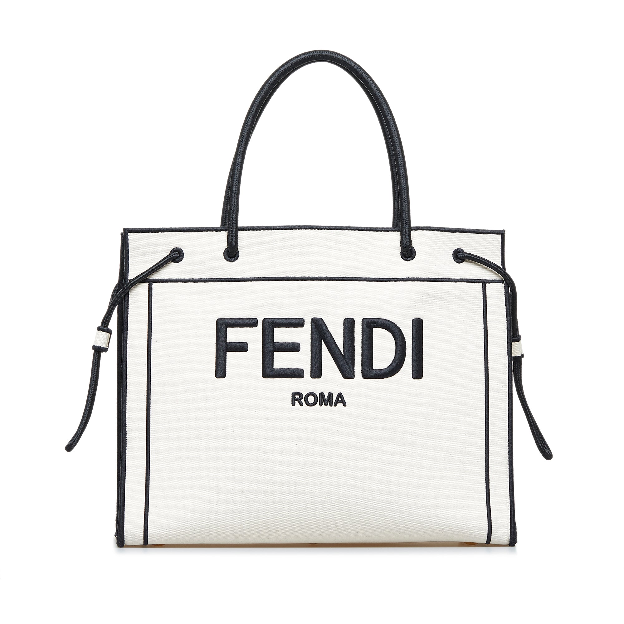 Fendi Roma Leather Large Pouch in Gray