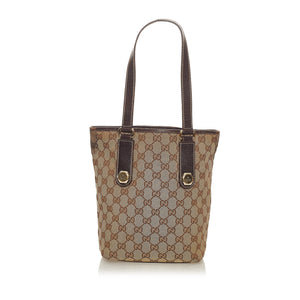 Brown Gucci GG Canvas Charmy Tote Bag