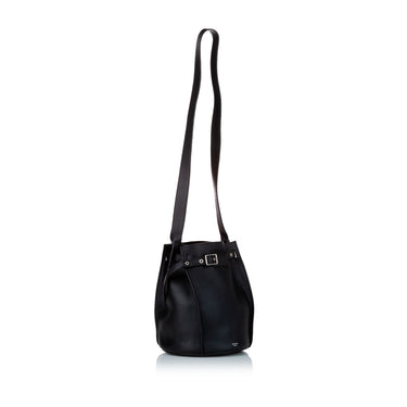 Black Celine Big Leather Bucket Bag - Designer Revival