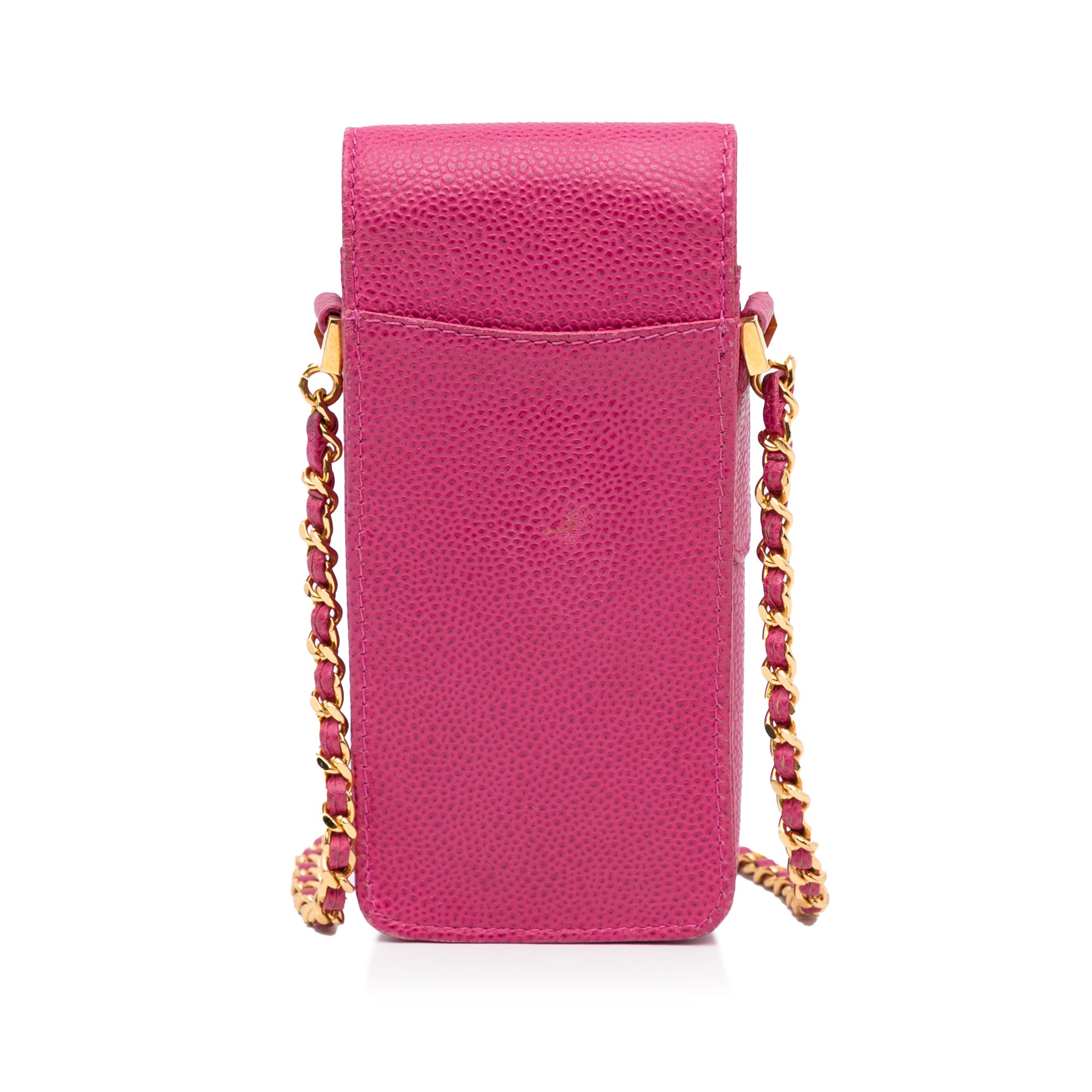 Pink Chanel CC Caviar Phone Crossbody Bag
