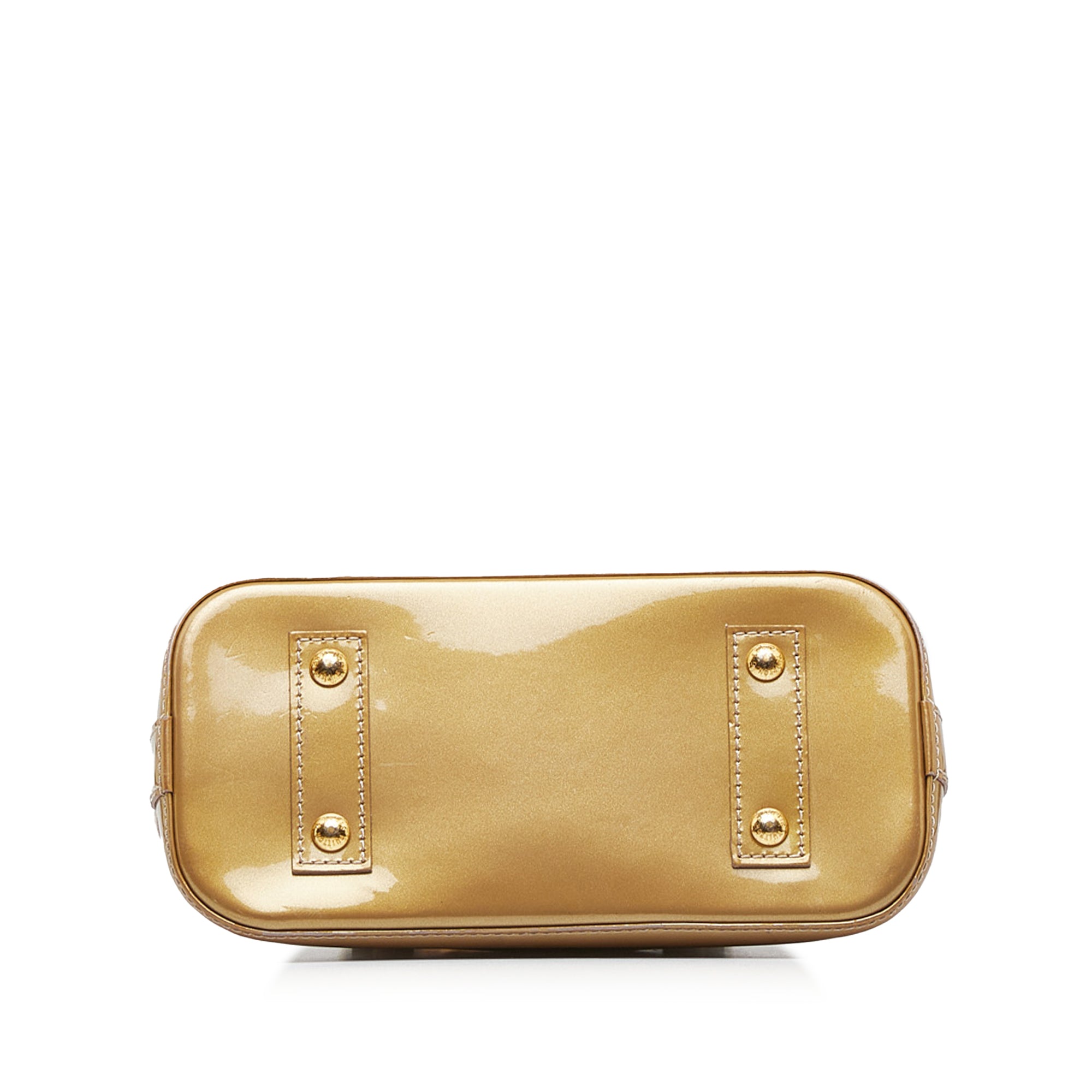 Gold Louis Vuitton Monogram Vernis Alma BB Satchel