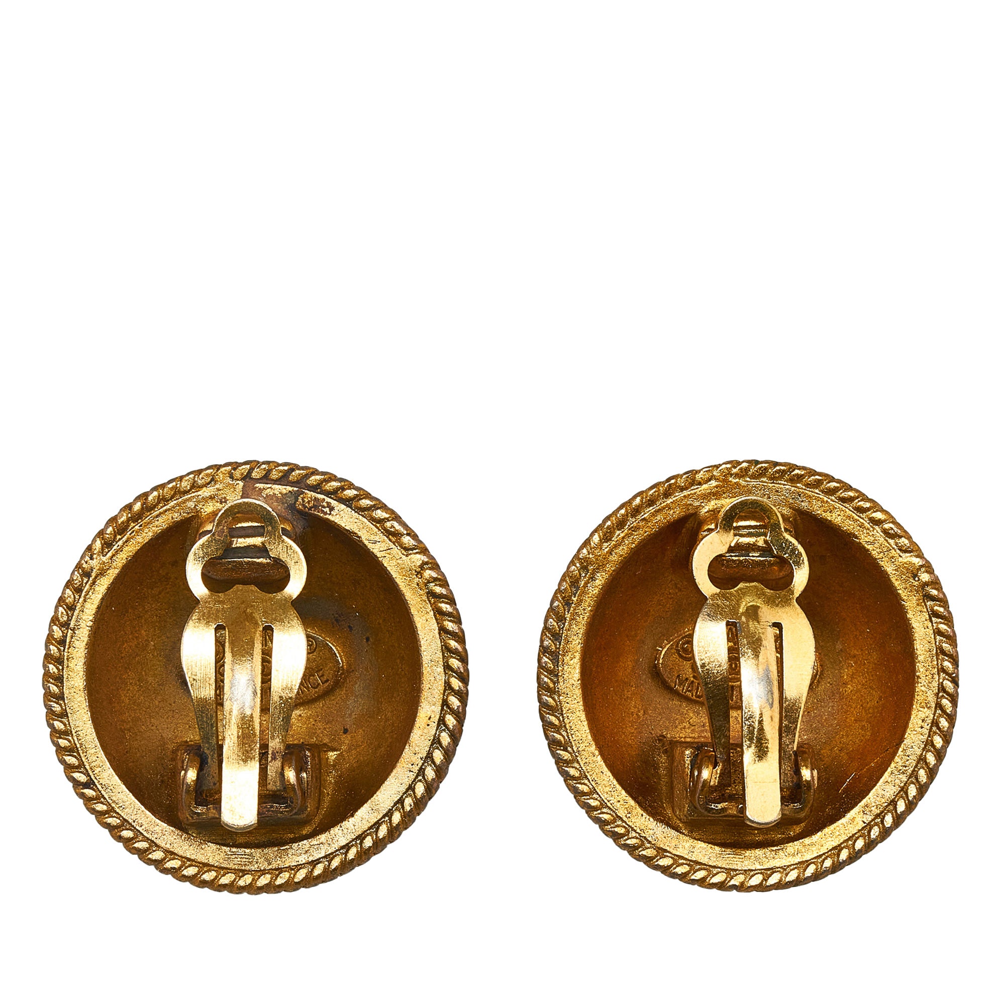 Gold Chanel CC Clip On Earrings – Designer Revival