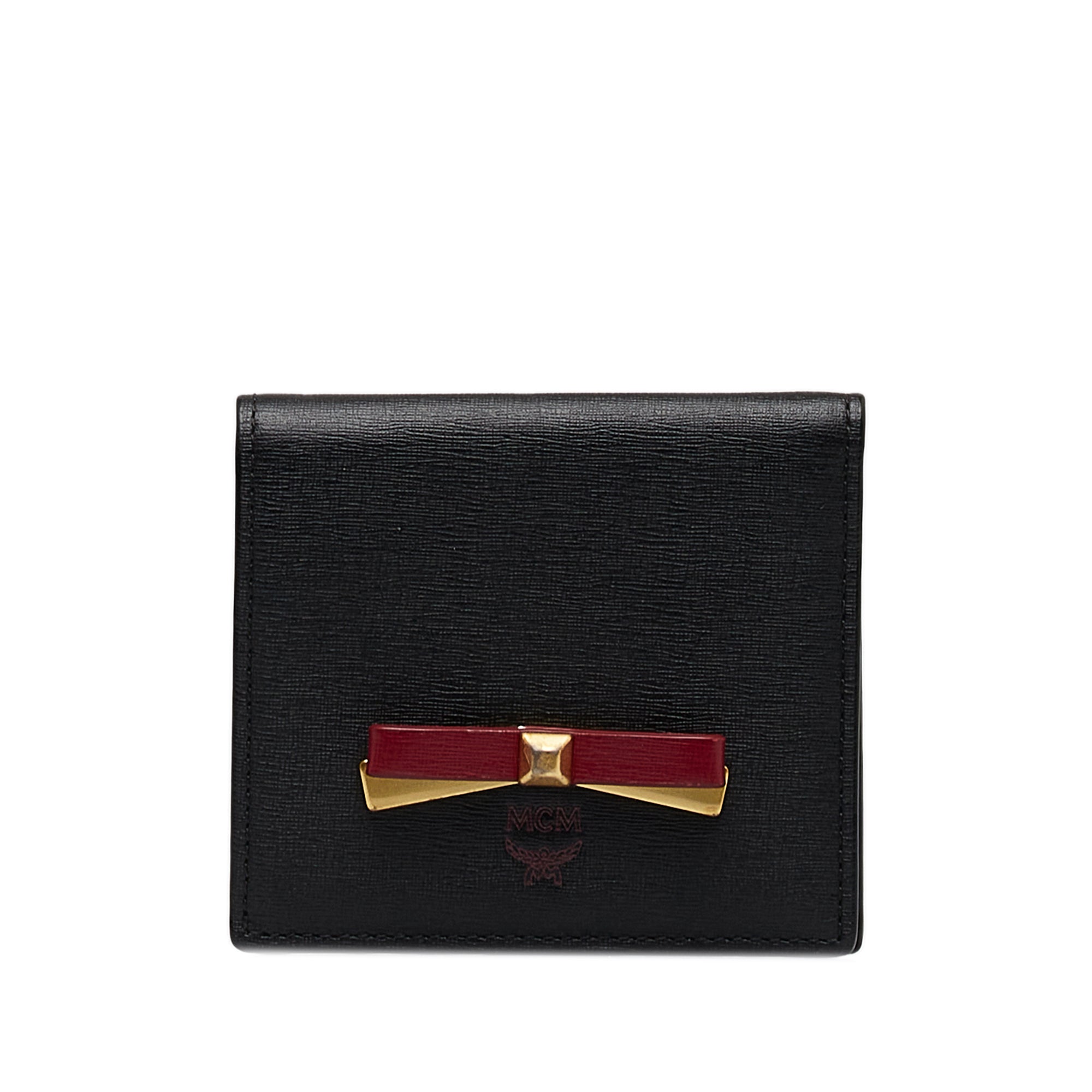 Black MCM Ribbon Leather Small Wallet - Designer Revival