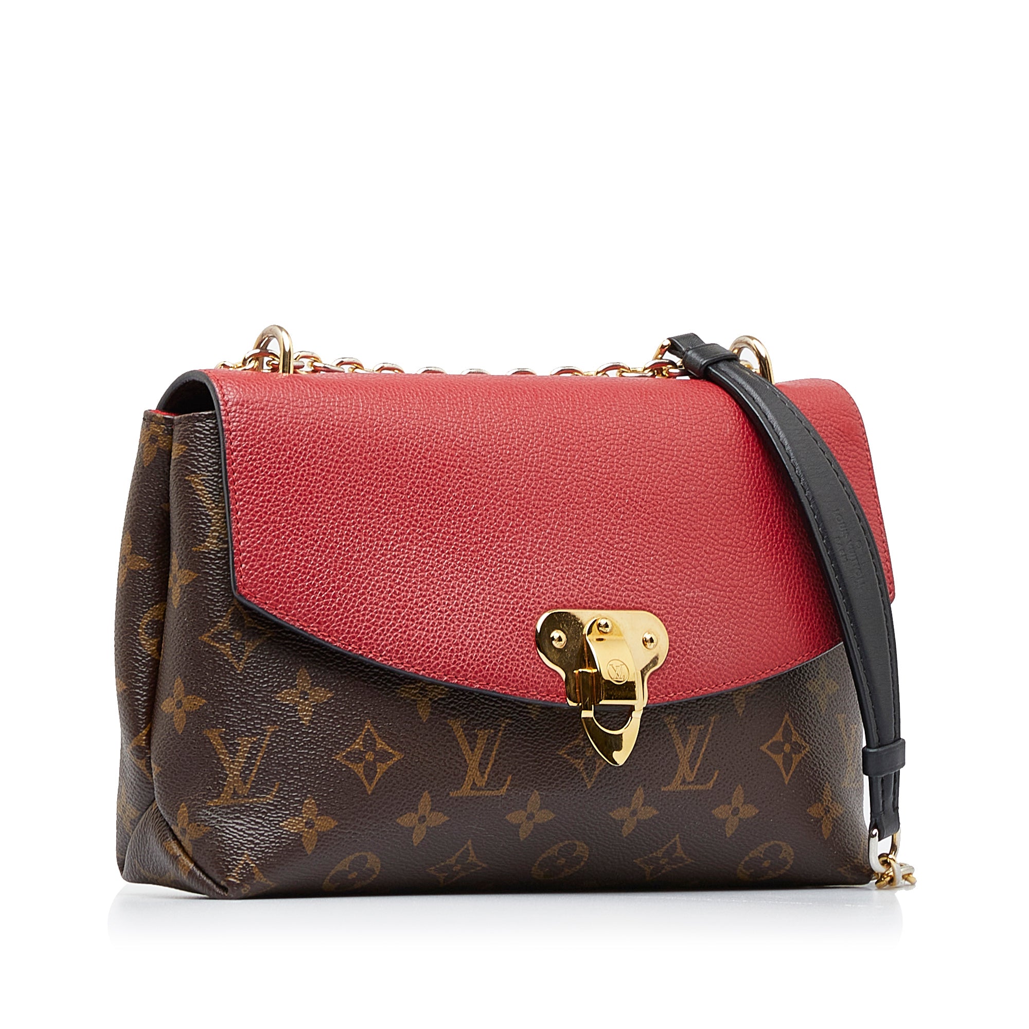 louis vuitton red and brown handbag