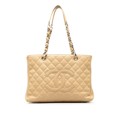 Beige Chanel Caviar Grand Shopping Tote - 127-0Shops Revival