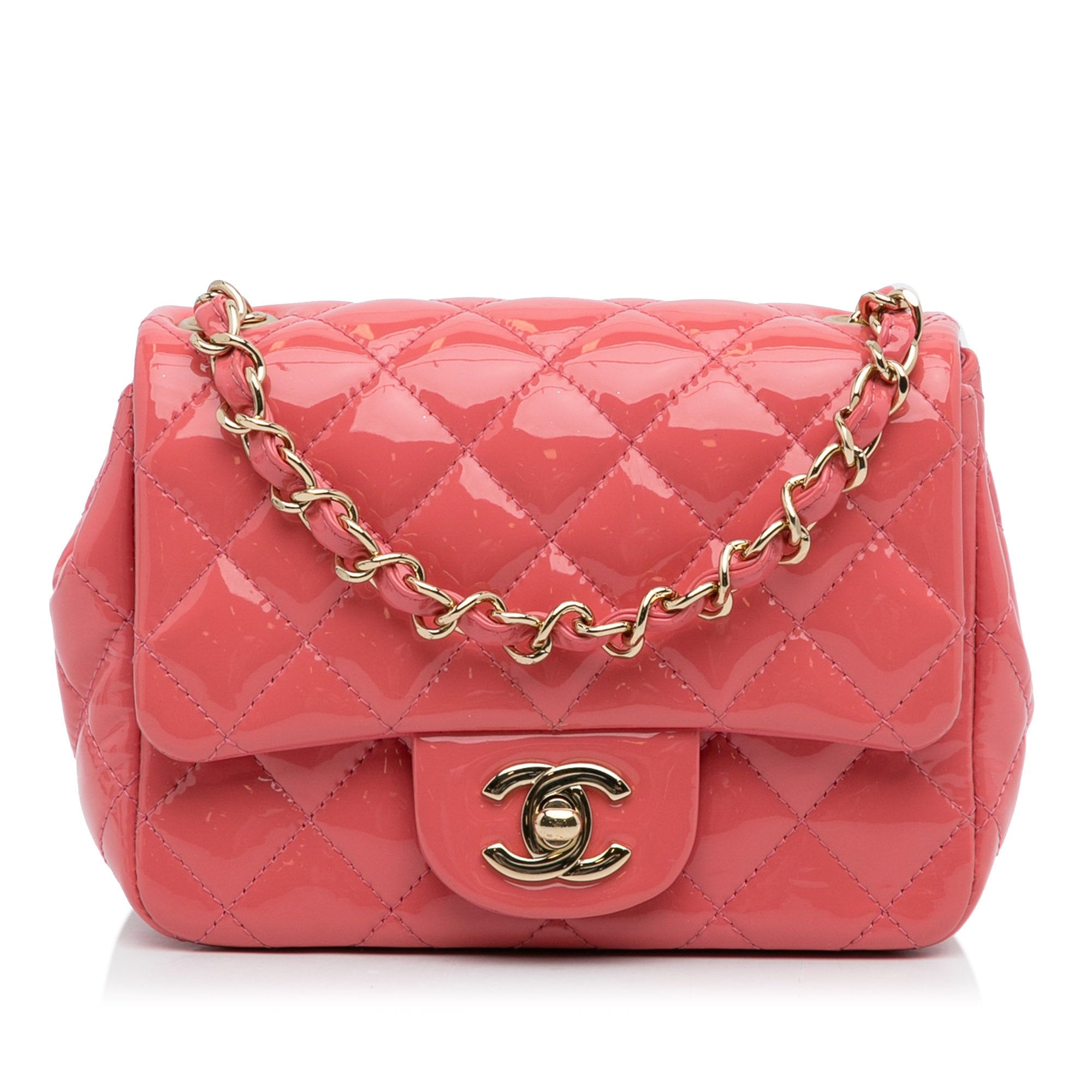 CHANEL-Lamb-Skin-V-Stitch-Double-Flap-Chain-Shoulder-Bag-Pink- –  dct-ep_vintage luxury Store