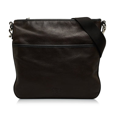 Brown Loewe Anagram Leather Messenger Bag