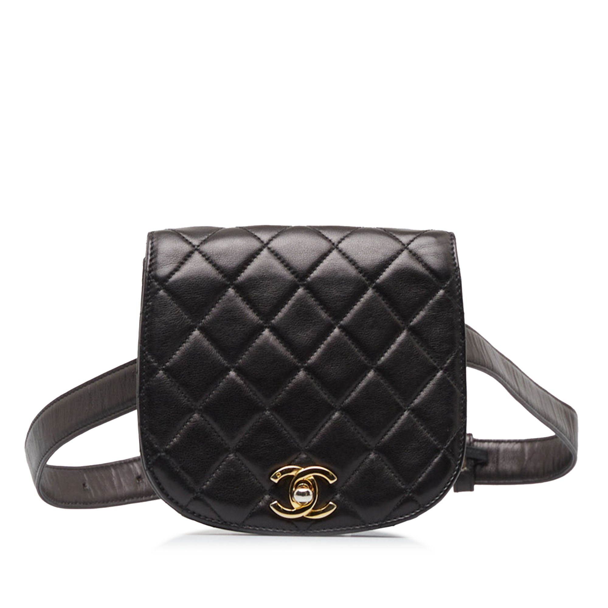 Black Chanel Twist Chain Enamel CC Flap Bag