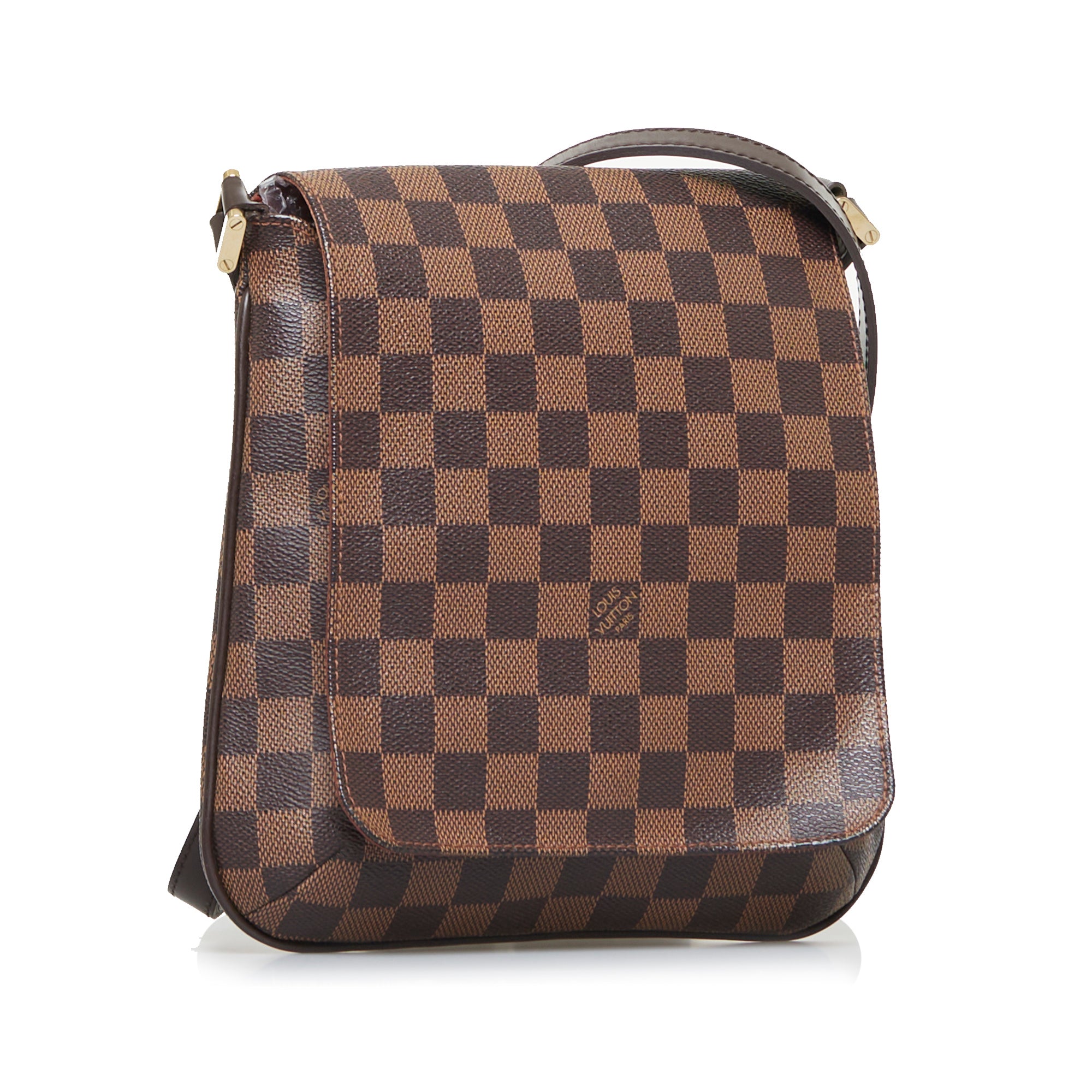 Louis Vuitton Salsa Women's Authentic Pre Owned Custom Painted Crossbody Bag Adustable Strap Brown, Gray, Pink Luxury Monogram Canvas