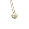White Chanel CC Faux Pearl Pendant Necklace