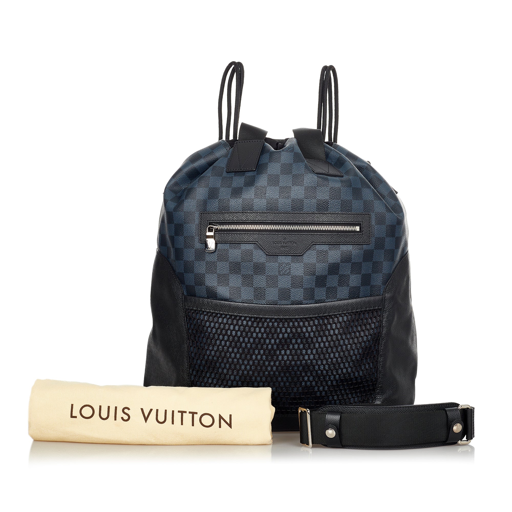 LOUIS VUITTON Damier Cobalt Backpack Matchpoint N40009 Navy Black
