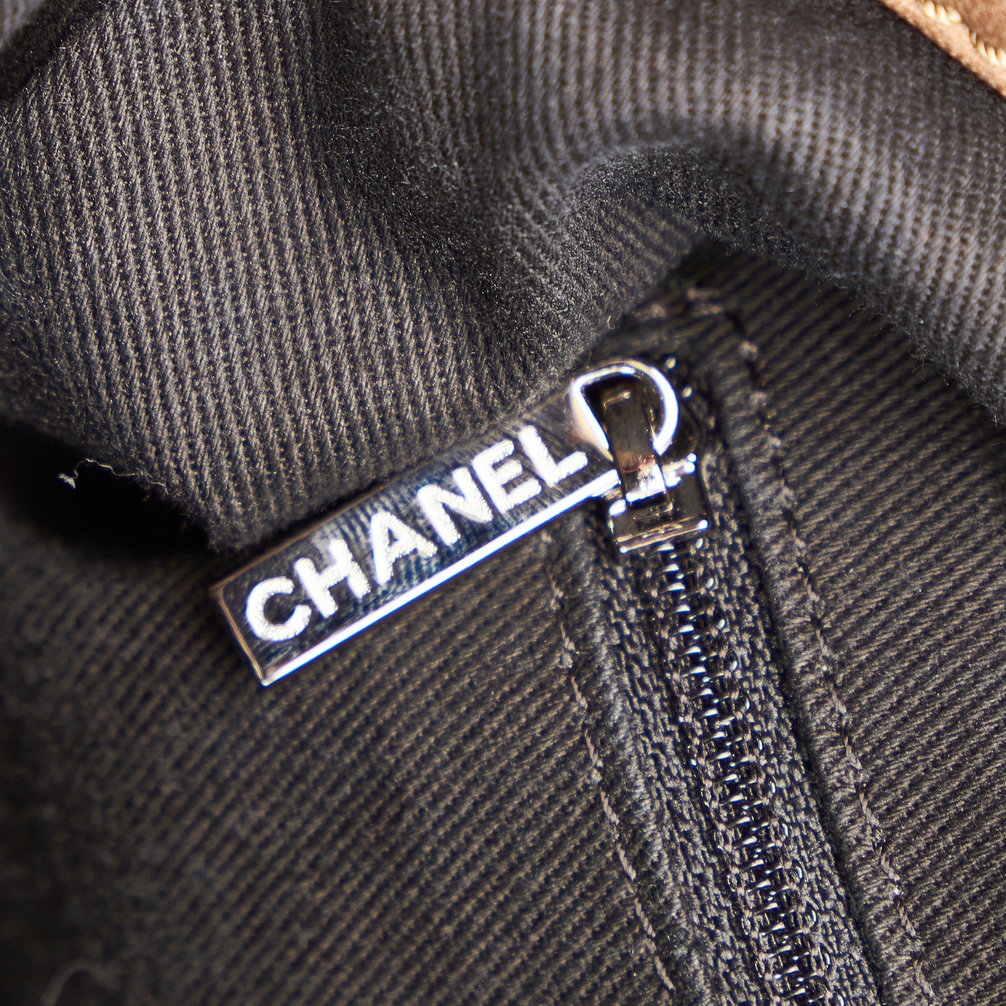 Brown Chanel Wild Stitch Lambskin Leather Shoulder Bag
