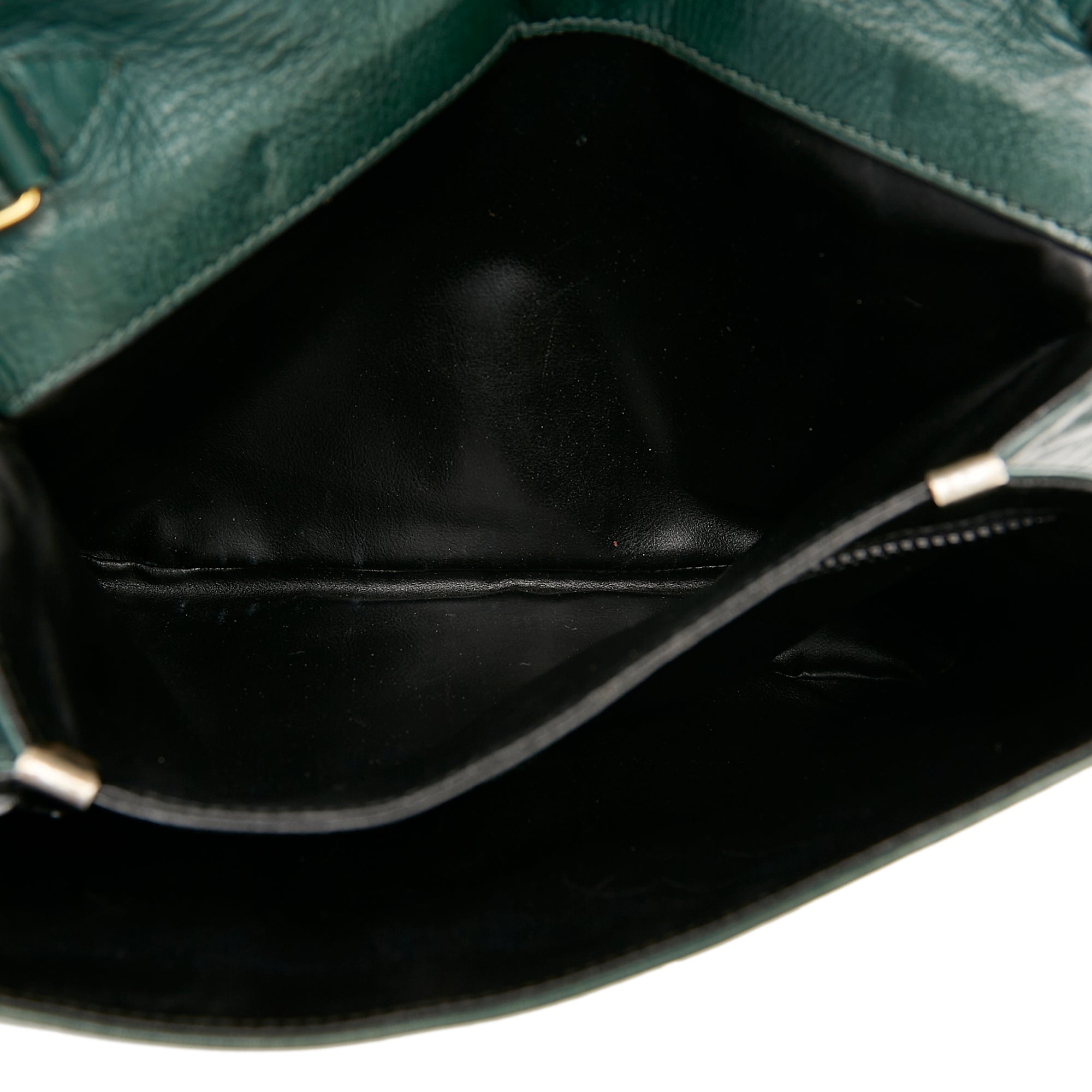 Green Celine Leather Clutch Bag - Designer Revival