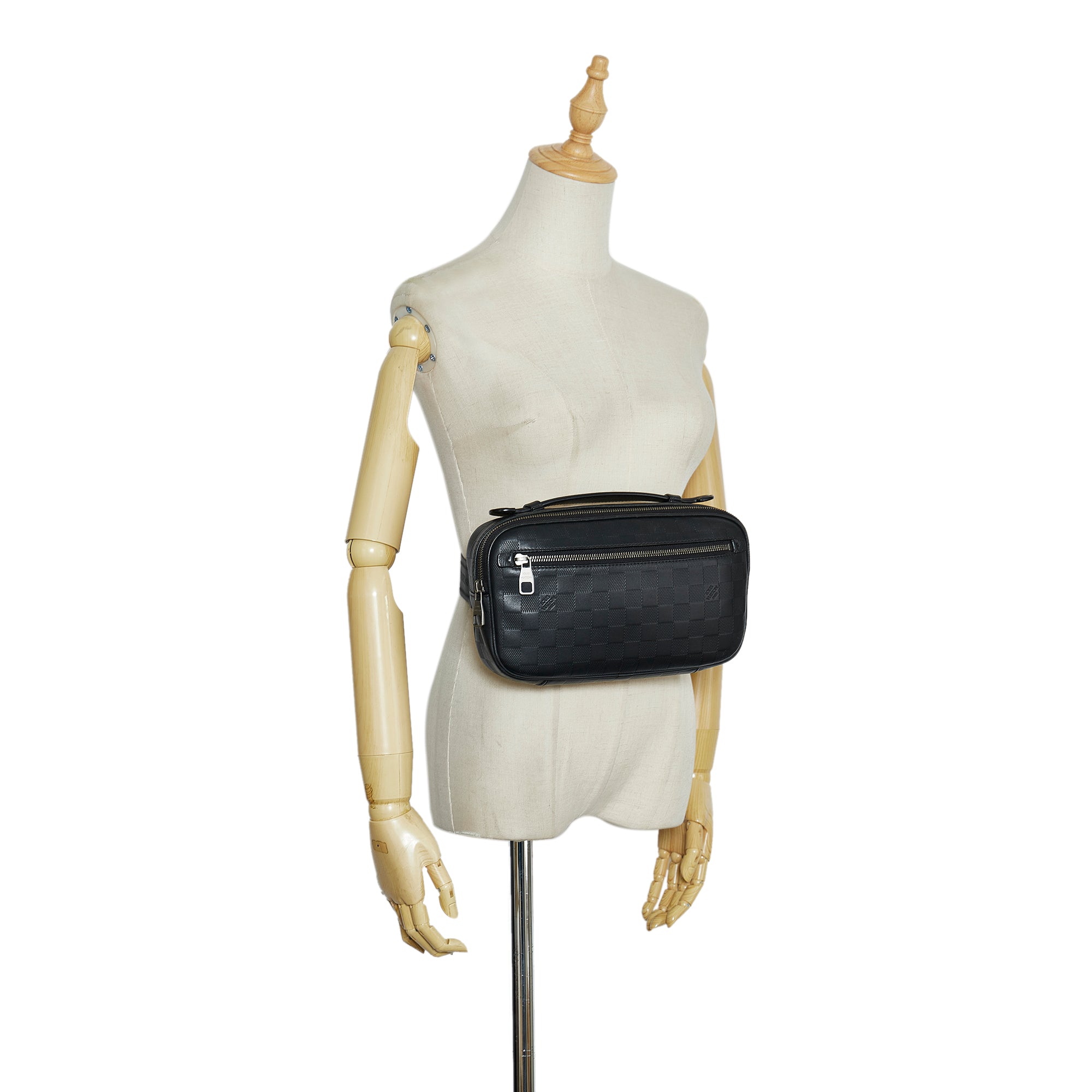 Louis Vuitton Ambler Black Canvas Backpack Bag (Pre-Owned)