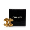 Gold Chanel CC Quilted Brooch