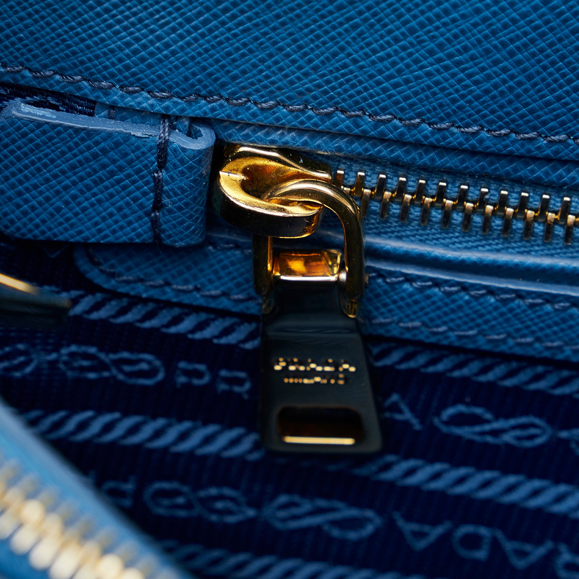 Prada Blue Saffiano Leather Double Zip Crossbody Bag - The Luxury Flavor