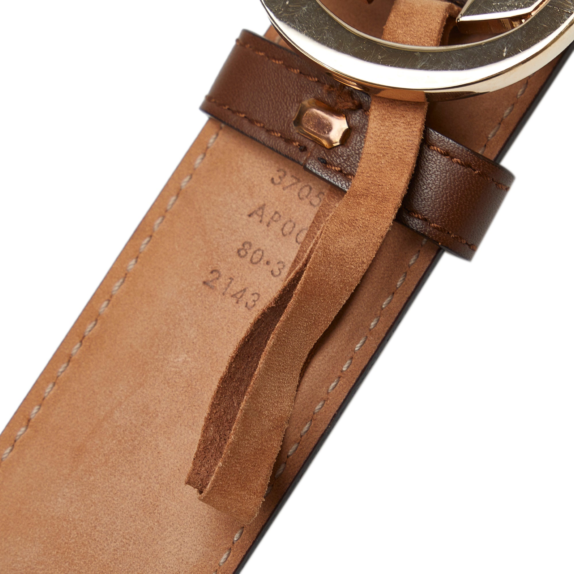 Brown Gucci Interlocking G Leather Belt IT 32 - Designer Revival