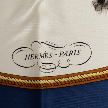 White Hermes Reprise Silk Scarf Scarves - Designer Revival