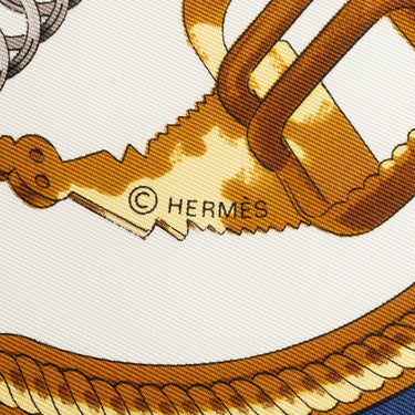 White Hermes Reprise Silk Scarf Scarves - Designer Revival