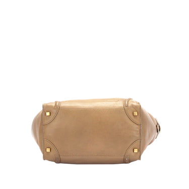 Tan Celine Mini Luggage Leather Tote Bag - Designer Revival