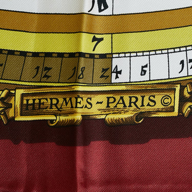 Red Hermes Astrologie Dies et Hore Silk Scarf Scarves - Designer Revival