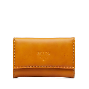 Brown Prada Leather Key Case - Designer Revival