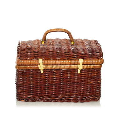 Brown Givenchy Wicker Rattan Basket Handbag - Designer Revival