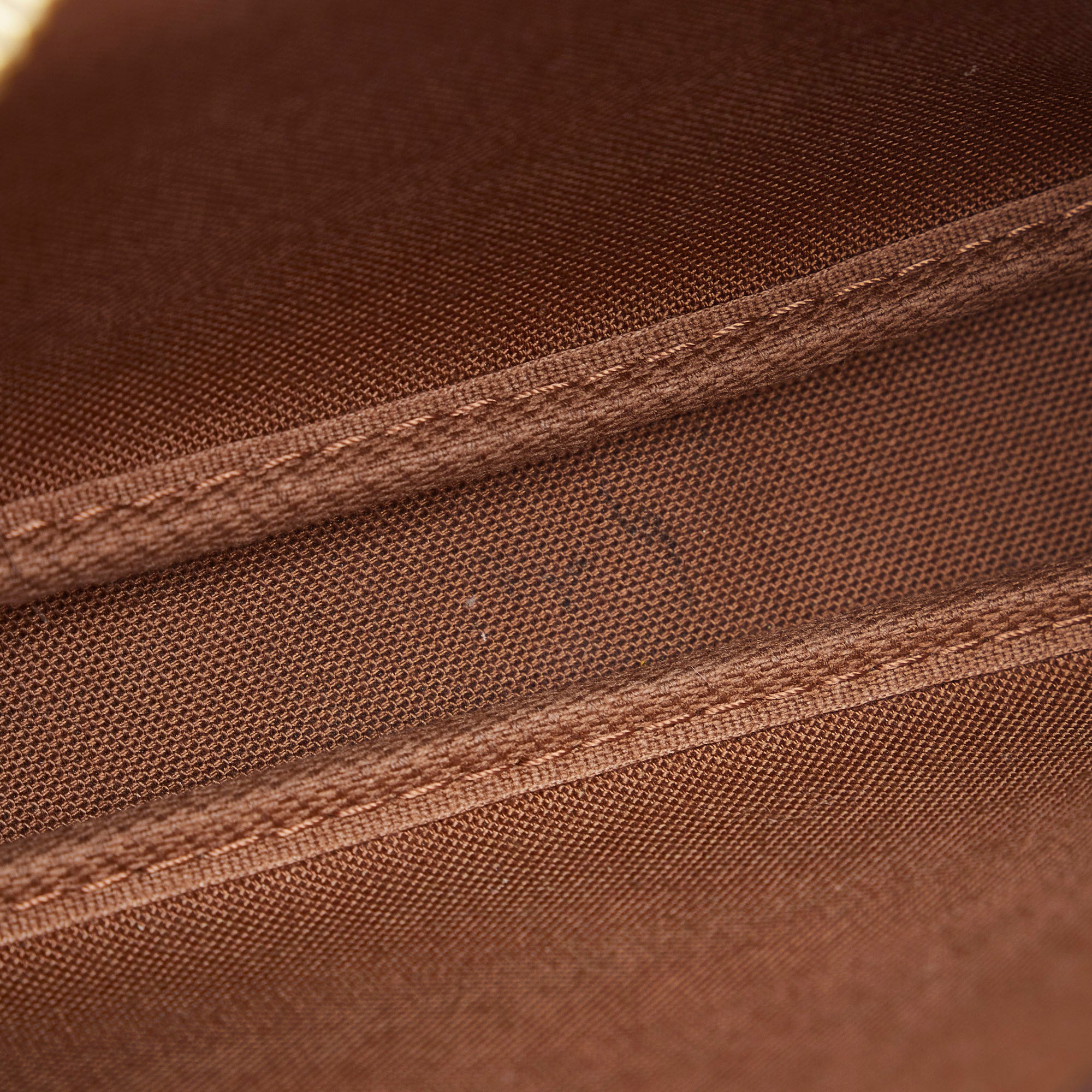 Louis Vuitton Monogram Pochette Accessoires Leather Fabric Brown