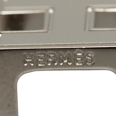 Silver Hermes Cage d'H Cube Necklace - Designer Revival
