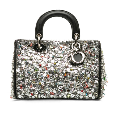 Silver Dior Mini Embellished Diorissimo Handbag - Designer Revival