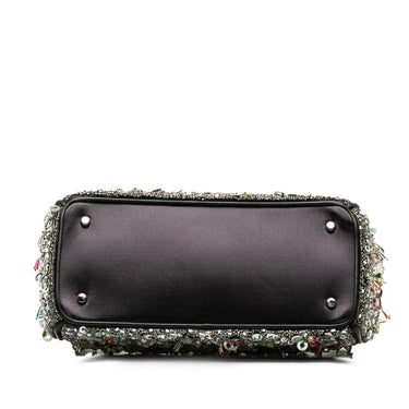Silver Dior Mini Embellished Diorissimo Handbag - Designer Revival