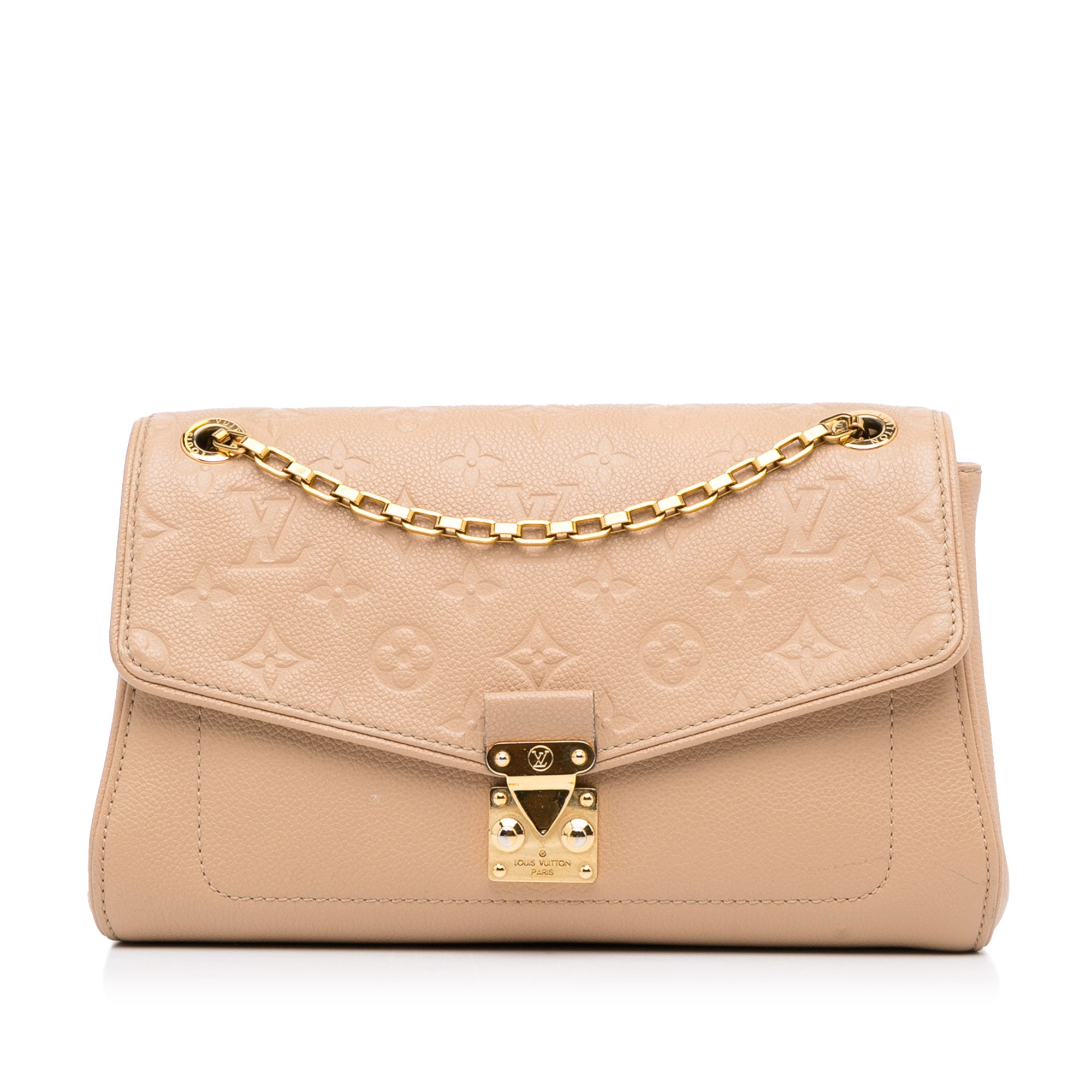 Beige Louis Vuitton Monogram Empreinte Saint Germain PM Shoulder