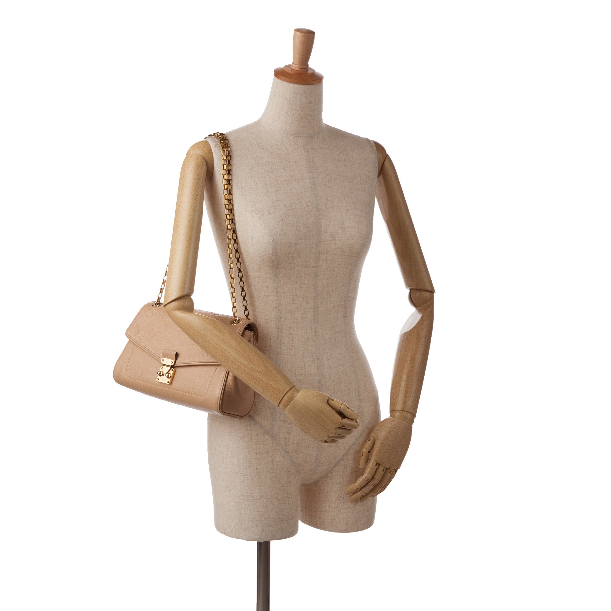 Beige Louis Vuitton Monogram Empreinte Saint Germain PM Shoulder