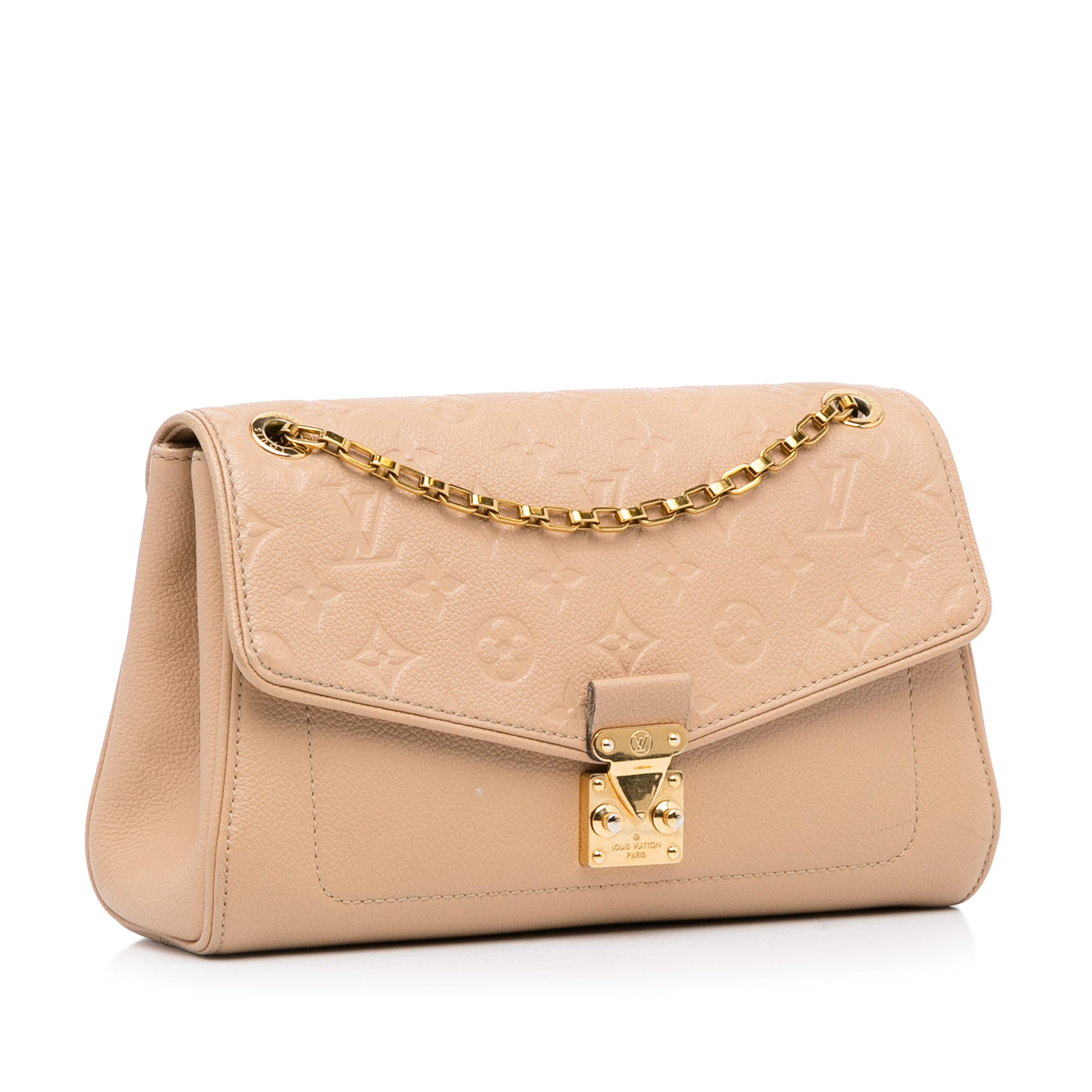 Beige Louis Vuitton Monogram Empreinte Saint Germain PM Shoulder