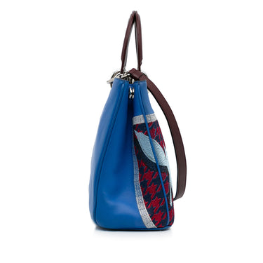 Blue Dior Medium Embroidered Diorissimo Satchel - Designer Revival