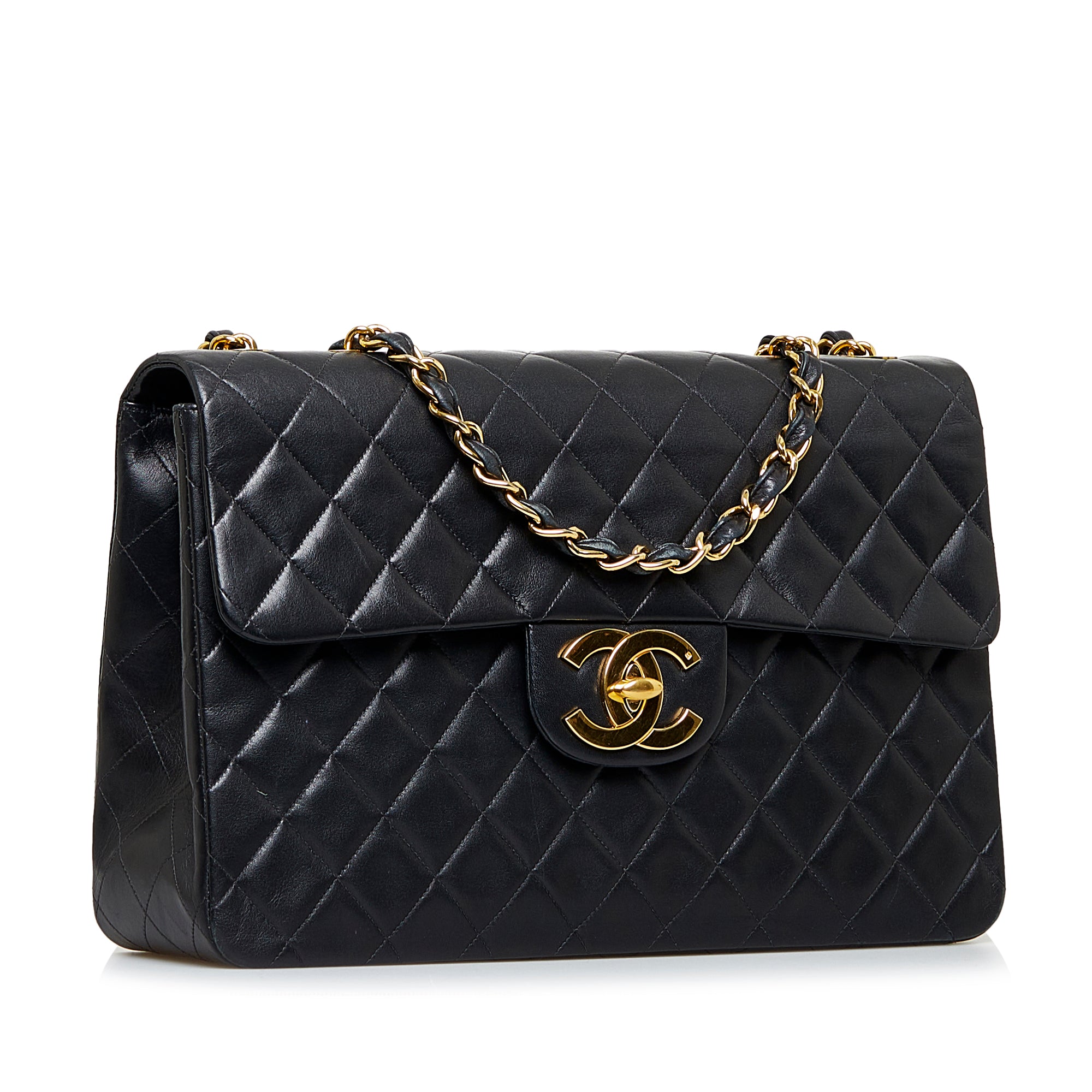 Chanel Black Quilted Caviar Leather Maxi Classic Single Flap Bag Chanel |  The Luxury Closet
