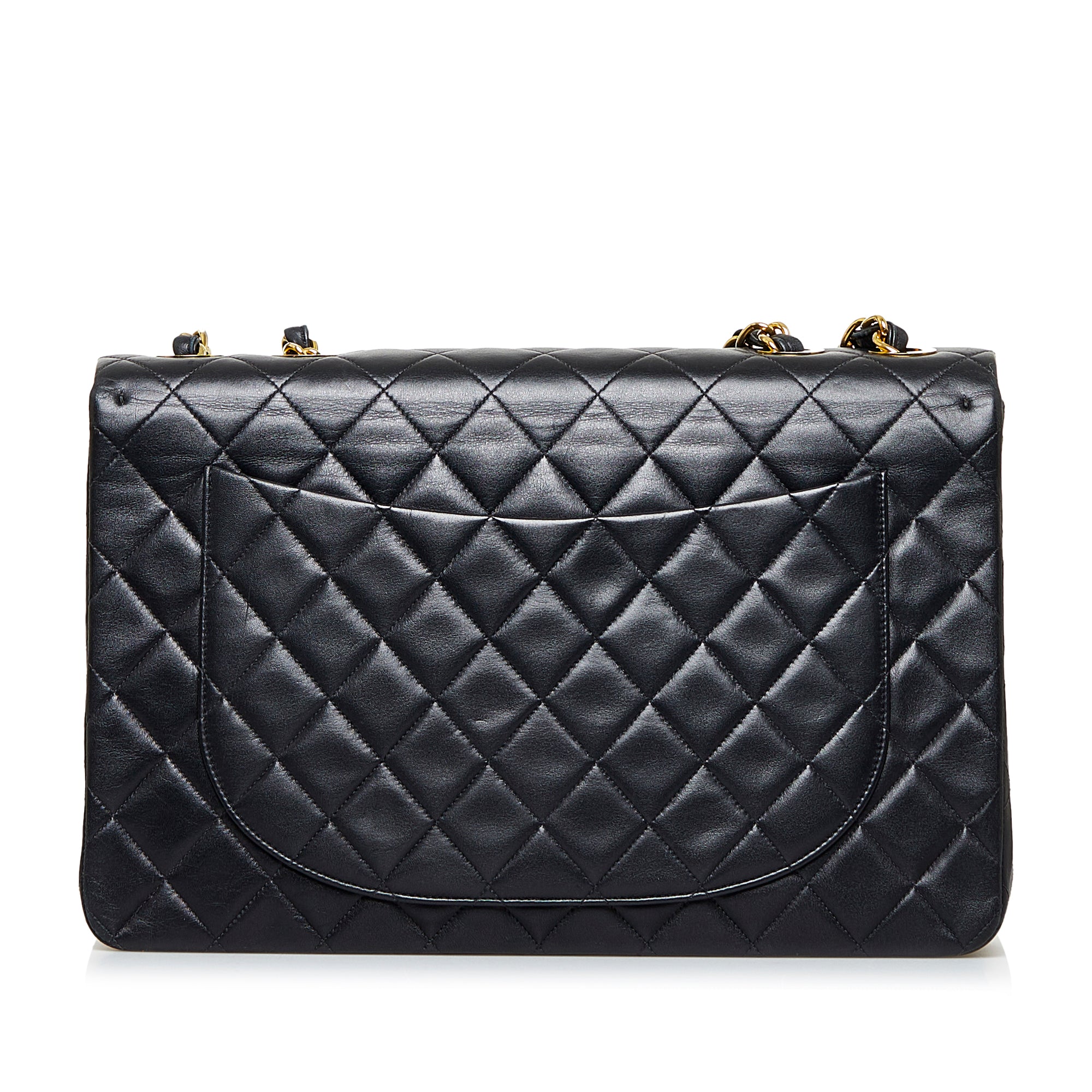 Chanel Black Lambskin Maxi Double Flap Bag