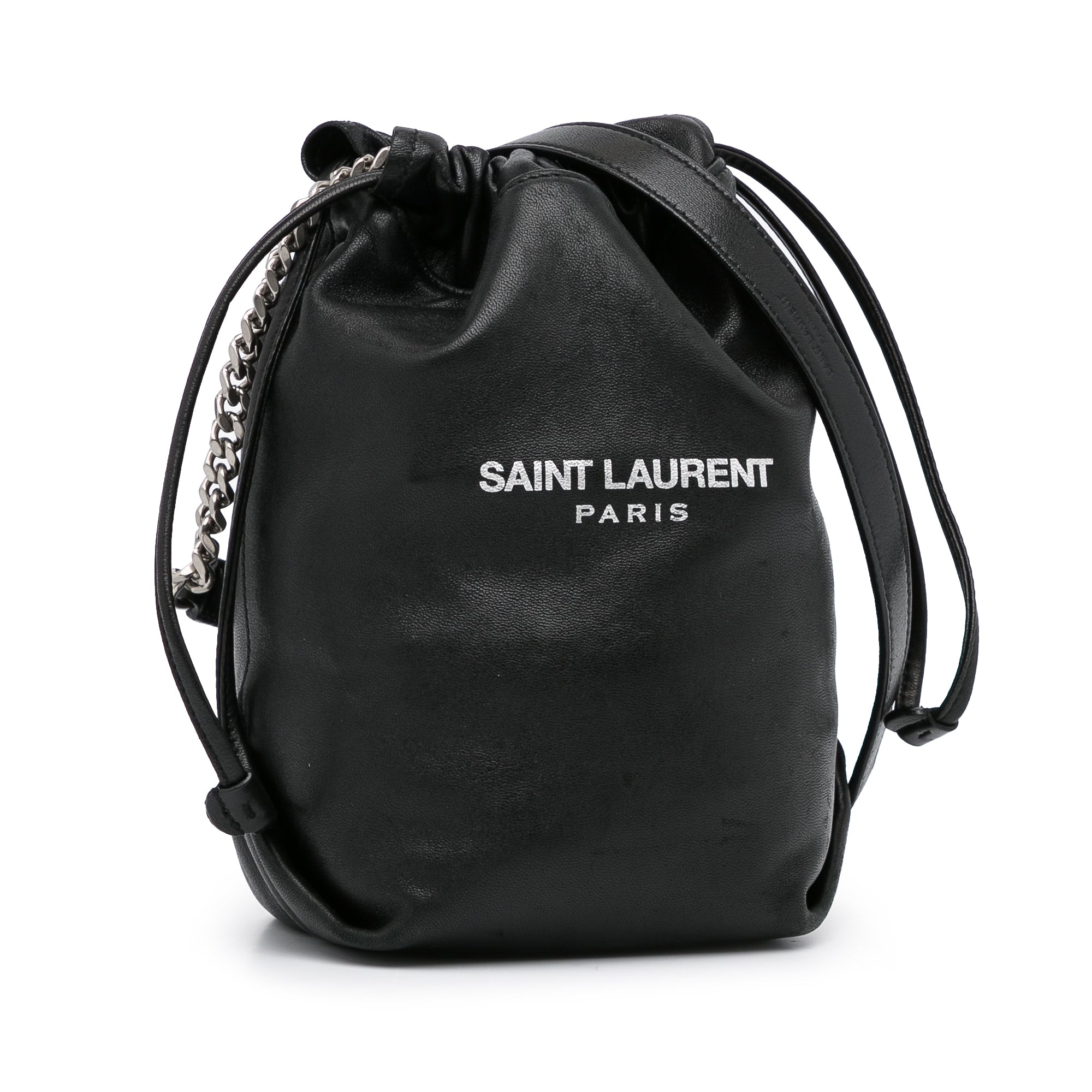 Saint Laurent Teddy Bucket Bag Black Leather
