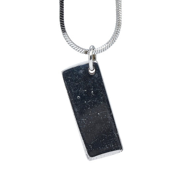 Silver Dior Trotter Plate Pendant Necklace