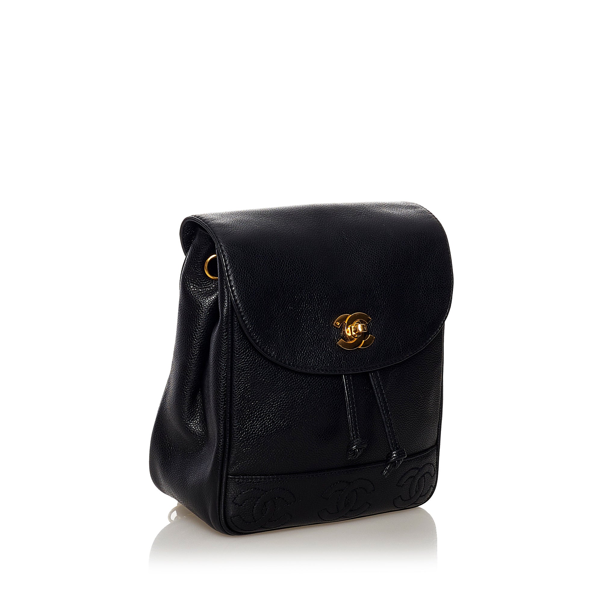 CHANEL Caviar Supermodel Drawstring Sling Backpack